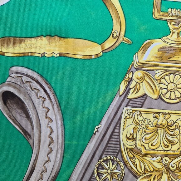 Hermès Vintage Silk Scarf Étriers Stirrups Equestrian Hand Rolled - Picture 10 of 16